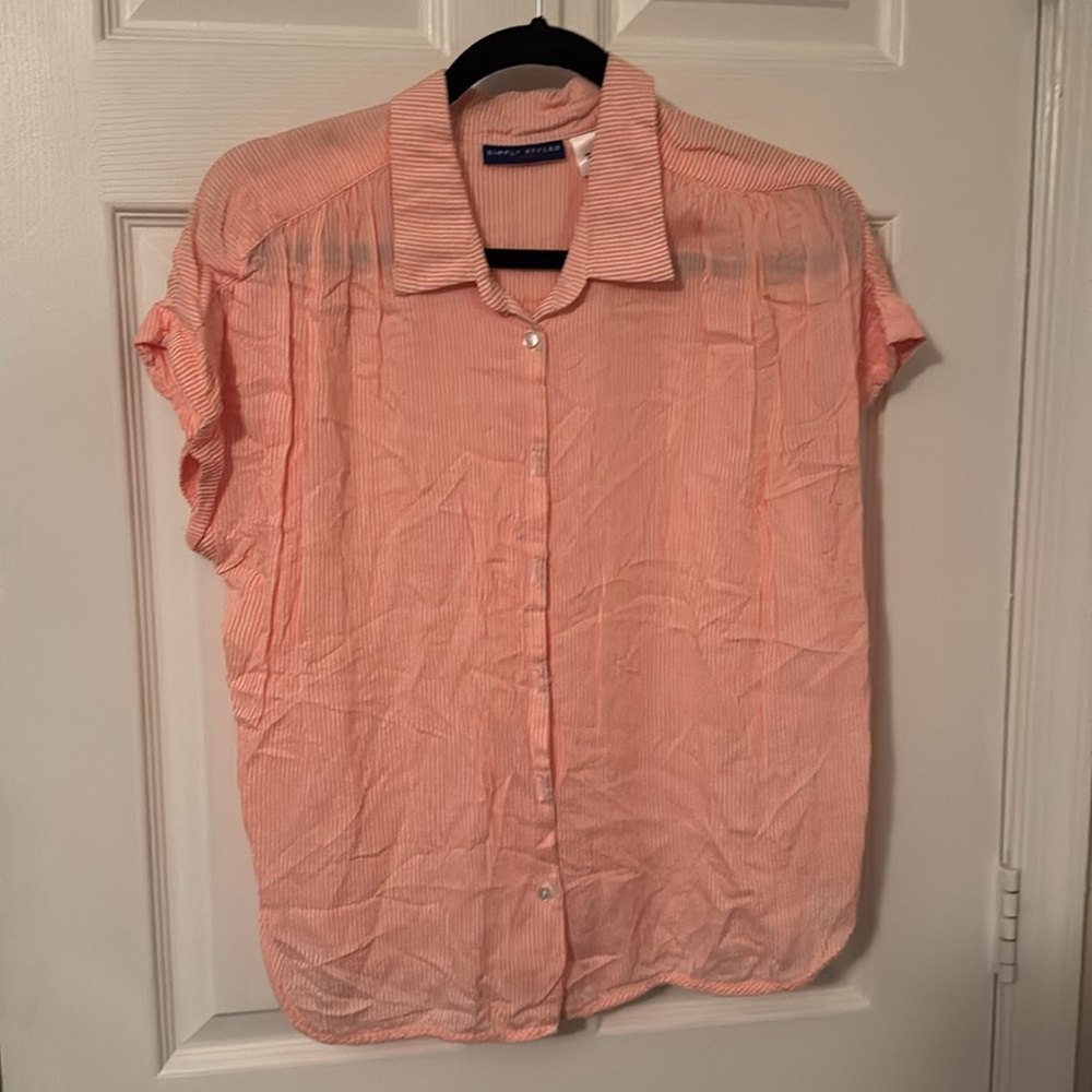 Simply Styled Shirt Size Color Orange White